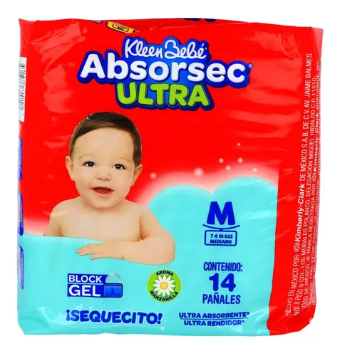 Kleen Bebé Absorsec Ultra Talla M 14 pañales